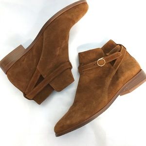 Tan Sezane low ankle booties